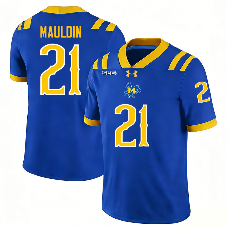 McNeese Cowboys #21 Logan Mauldin College Football Jerseys,Uniforms-Royal